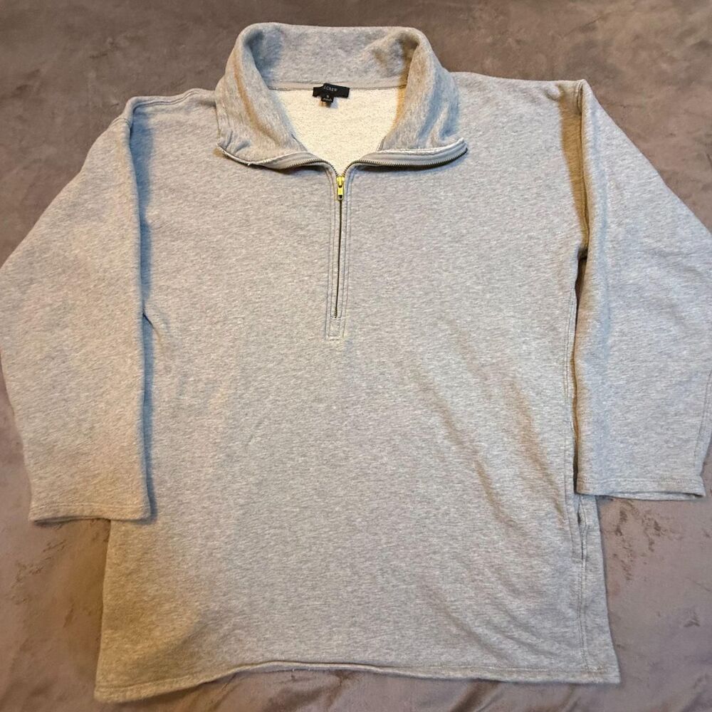 J. Crew grey quarter zip pullover sweatshirt Size S - 0251